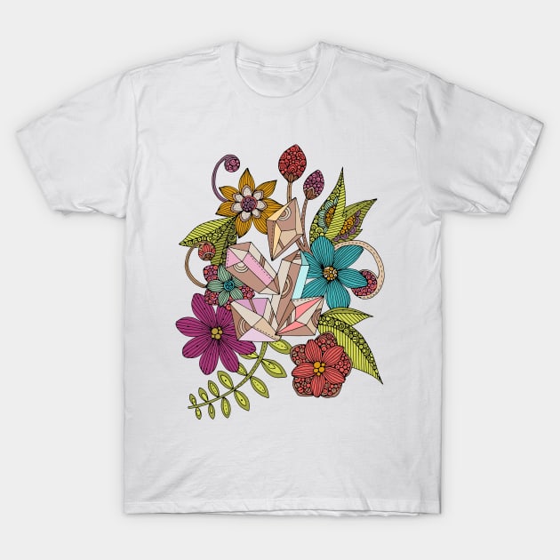 Gems and flowers T-Shirt by Valentina Harper